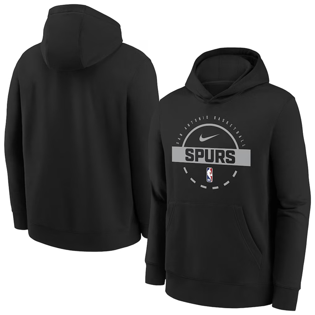 Men's San Antonio Spurs Black 2025/26 Practice Club Pullover Hoodie